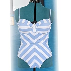 Striped One-piece Bathing Suit XL